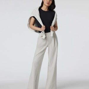 Women's Cream Wide-Leg Pants